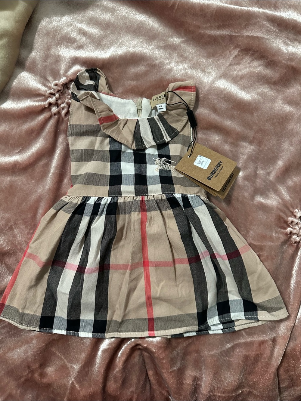 Burberry Infant Nova Check Ruffle Dress
